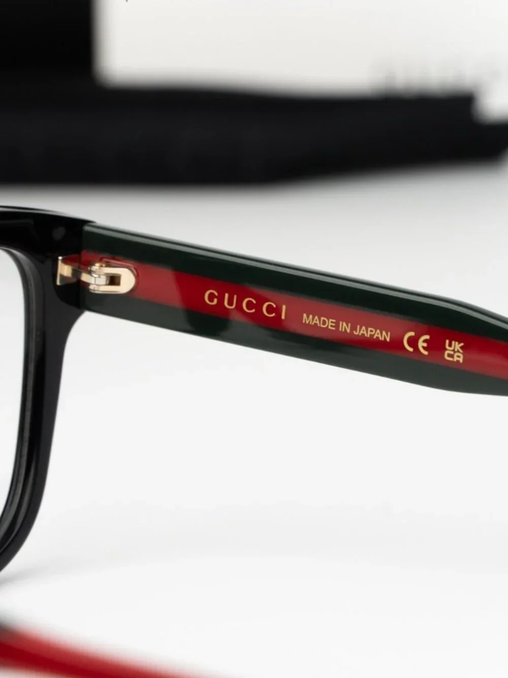 Gucci Men Eyeglasses Black Green Demo Square GG0038ONN 001 NEW AUTHENTIC